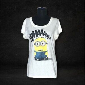 Despicable Me Minion Graphic T Shirt White Yellow Junior XL
